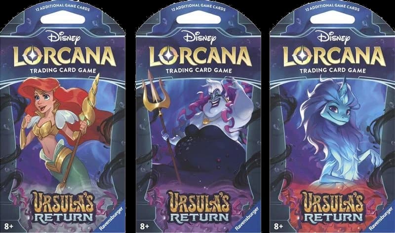 Disney Lorcana: Ursula's Return Sleeved Booster Pack Art Bundle [Set of 3]