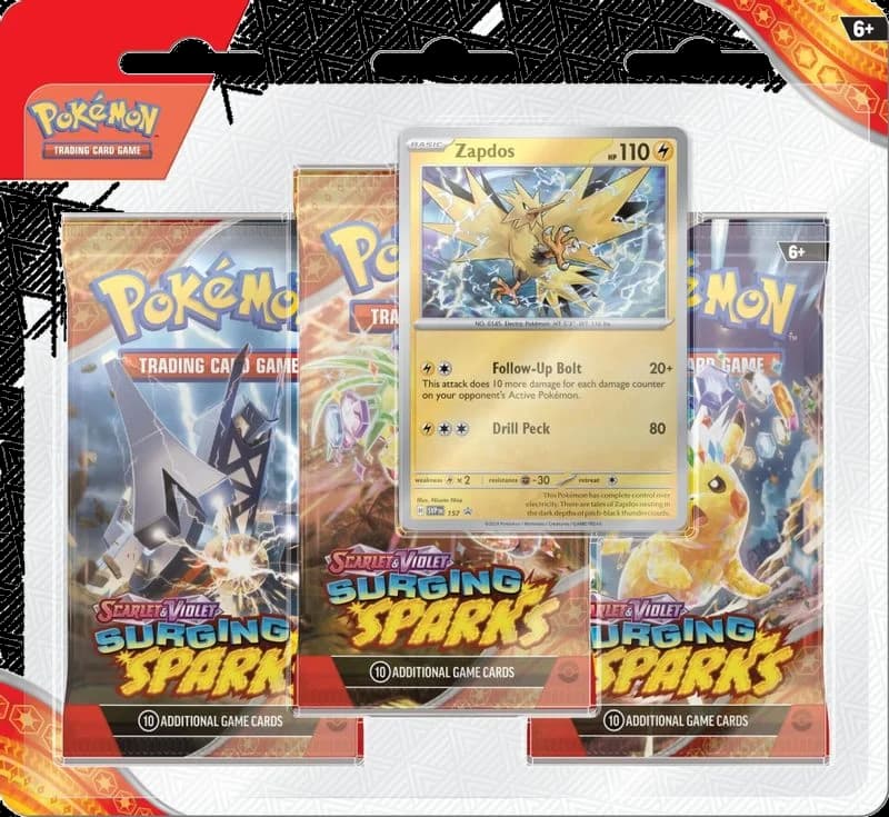 Surging Sparks 3 Pack Blisters [Zapdos]