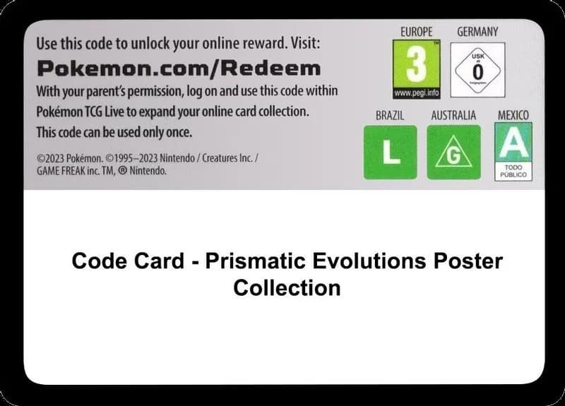 Code Card - Prismatic Evolutions Poster Collection