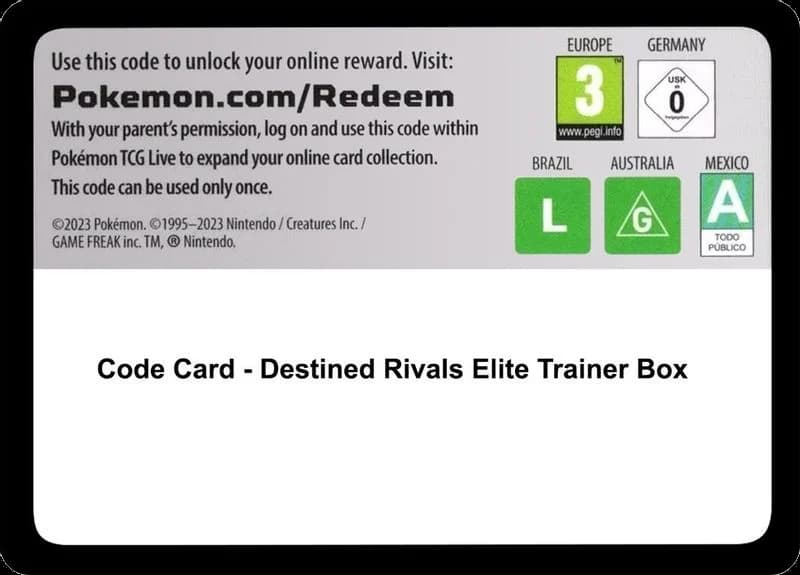 Code Card - Destined Rivals Elite Trainer Box