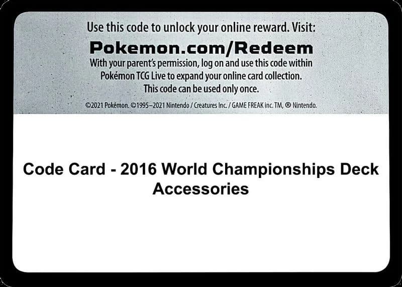 Code Card - 2016 World Championships Deck Accessories