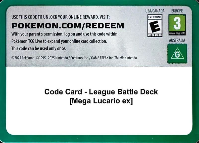 Code Card - League Battle Deck [Mega Lucario ex]