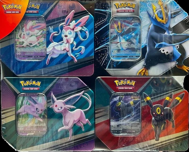 Costco Exclusive 4-Tin Bundle: V Heroes Tin [Set of 3] + V Strikers [Empoleon]