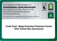 Code Card - Mega Evolution Pokemon Center Elite Trainer Box (Exclusive)