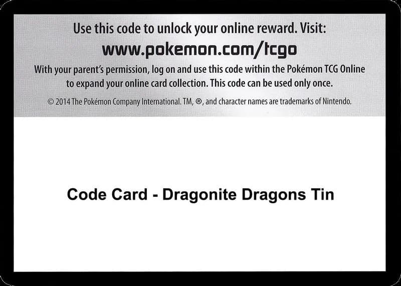 Code Card - Dragonite Dragons Tin